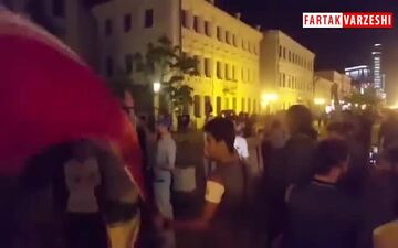 اجتماع طرفداران تیم ملی در کازان شب قبل از بازی با اسپانیا 